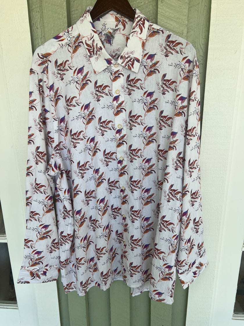 Leaf Print Linen Shirt