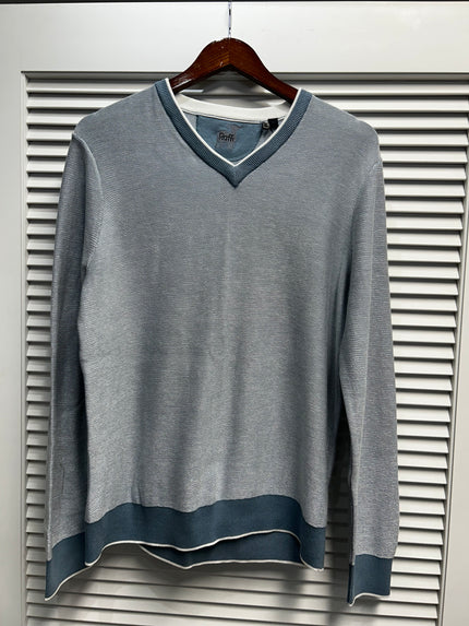 V Neck Sweater with Elbow Patch