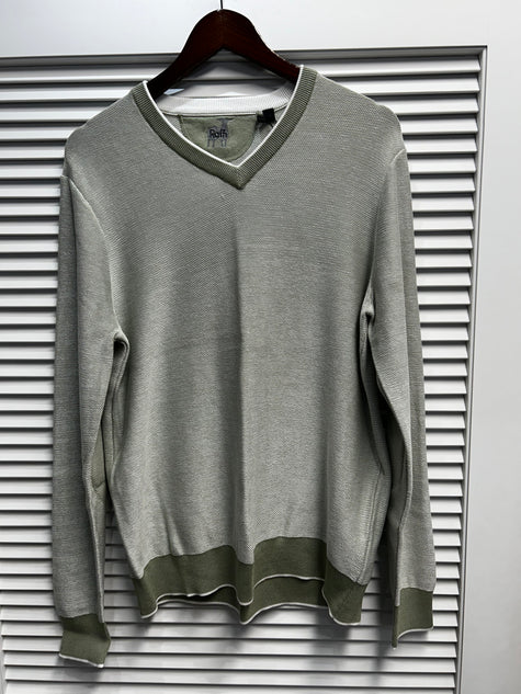 V Neck Sweater with Elbow Patch