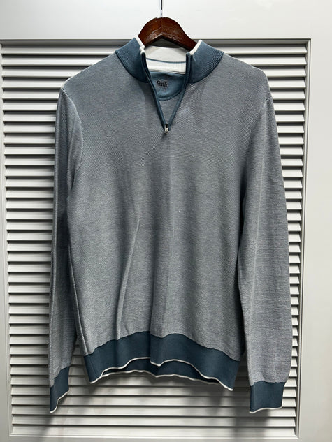 Quarter Zip Sweater with Elbow Patch