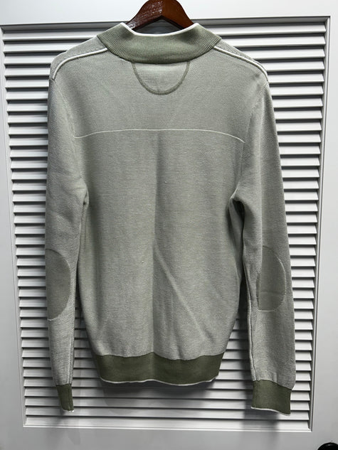 Quarter Zip Sweater with Elbow Patch