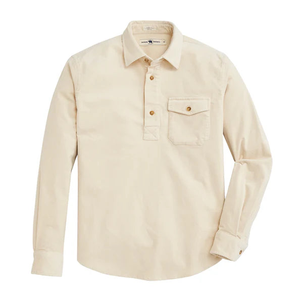 Stretch Cord Half Button Shirt