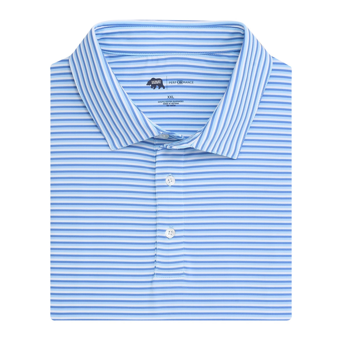 Blue Horizon Tri Stripe Performance Polo