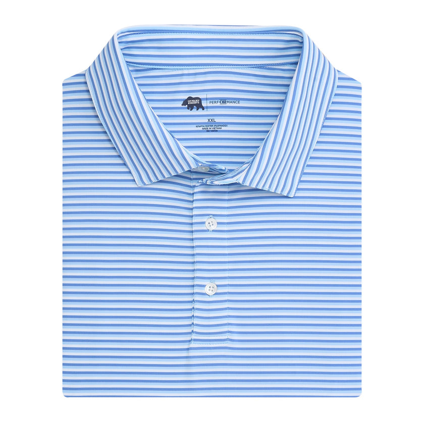 Blue Horizon Tri Stripe Performance Polo