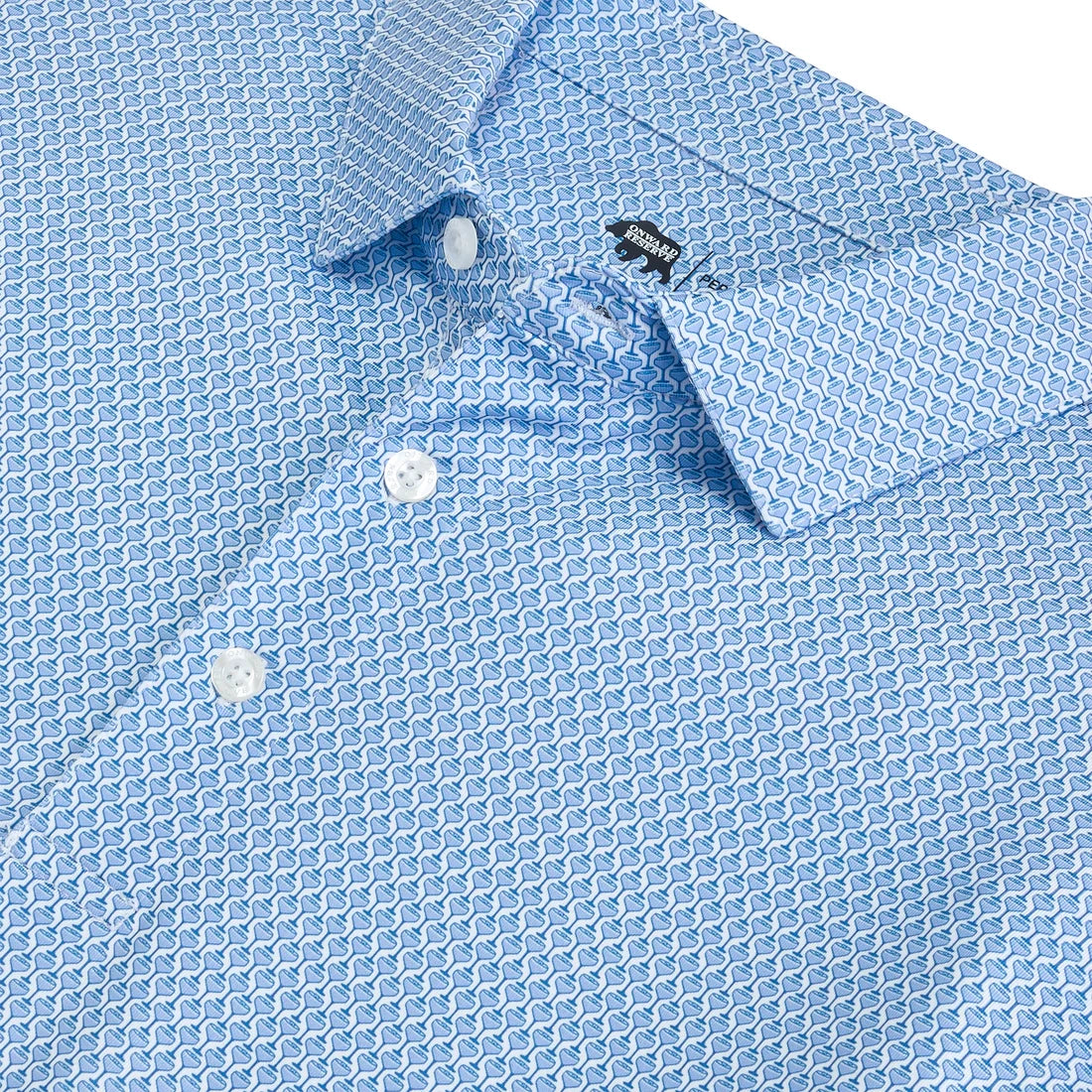 Night Owl Printed Performance Polo - Delft