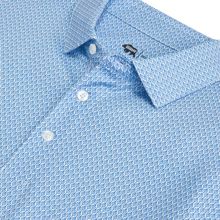 Night Owl Printed Performance Polo - Delft