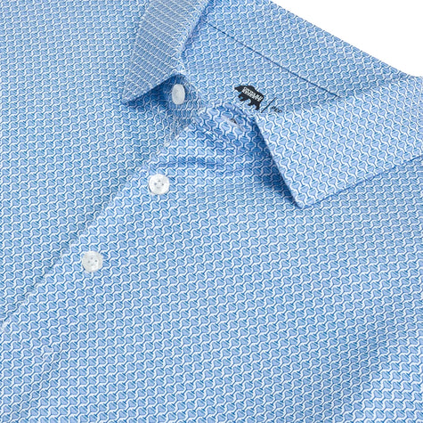 Night Owl Printed Performance Polo - Delft