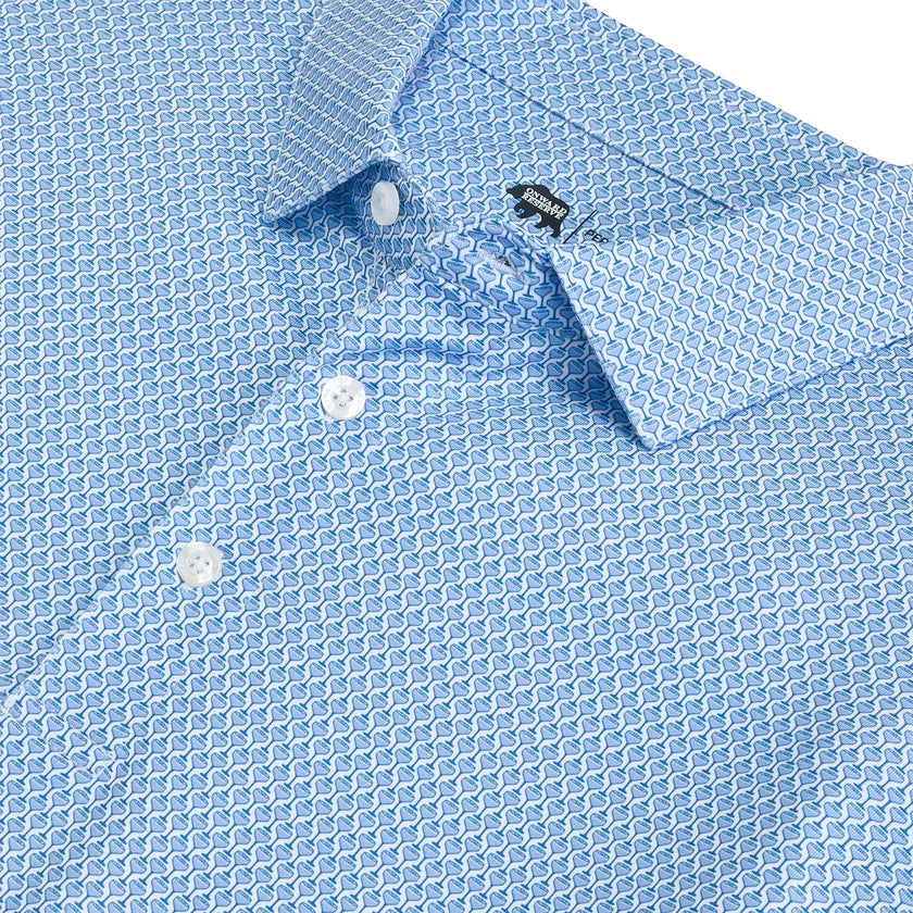 Night Owl Printed Performance Polo - Delft