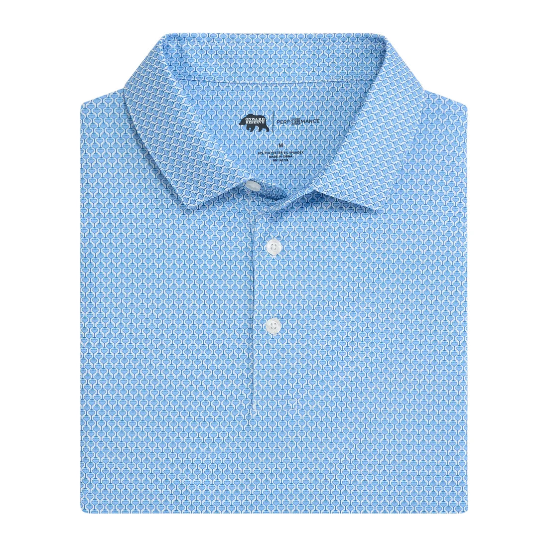 Night Owl Printed Performance Polo - Delft