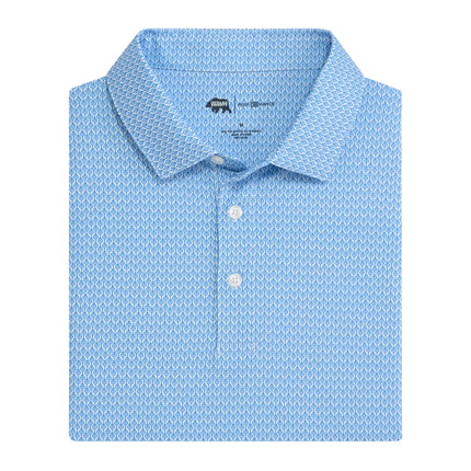 Night Owl Printed Performance Polo - Delft
