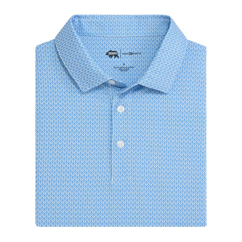 Night Owl Printed Performance Polo - Delft