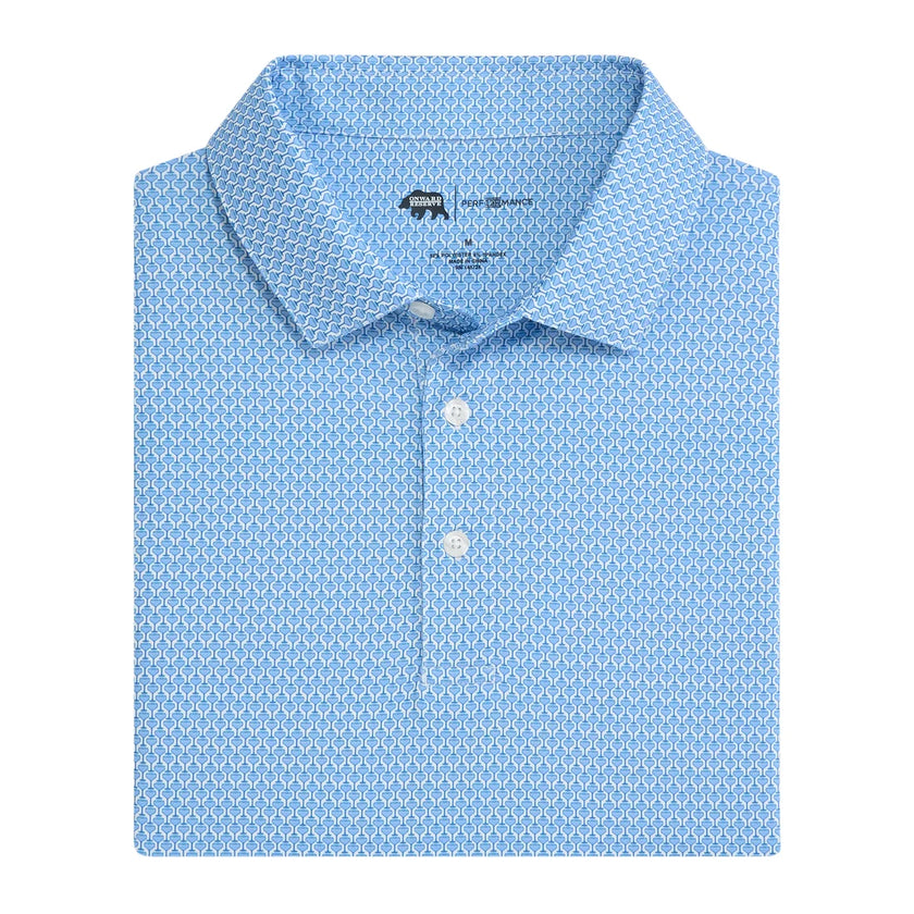 Night Owl Printed Performance Polo - Delft