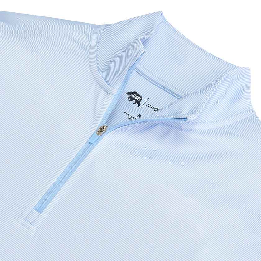 Hairline Stripe Printed Performance 1/4 Zip - Sky