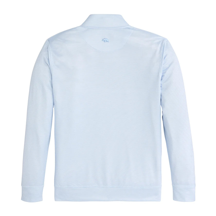 Hairline Stripe Printed Performance 1/4 Zip - Sky