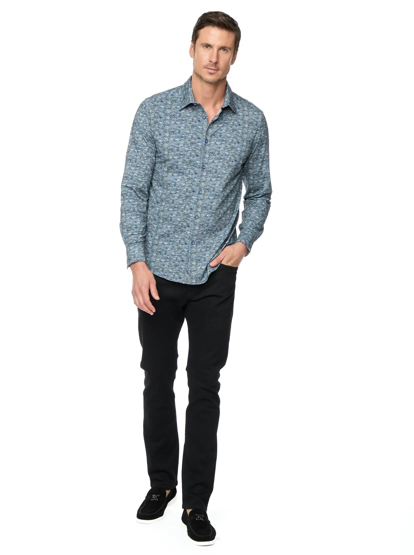 Clarendon Long Sleeve Button Down Knit Shirt