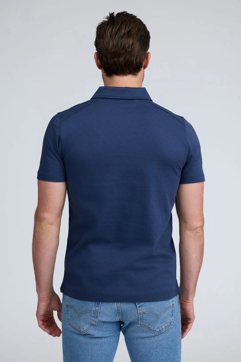 Short Sleeve Texture Johnny Collar Shirt