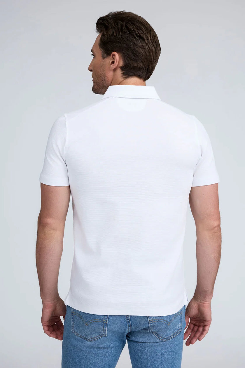 Short Sleeve Texture Johnny Collar Shirt