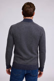 Vanise trim Zip Mock Neck