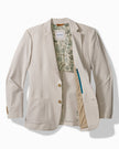 Stretch-Seersucker Sand Stripe Blazer