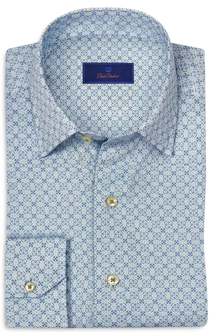 Sky & Grass Geometric Print Sport Shirt