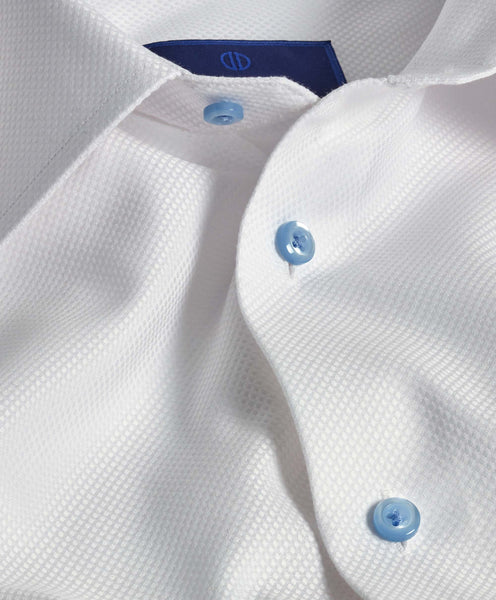 White Textured Dobby Dress Shirt