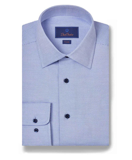 Blue Micro Dobby Dress Shirt