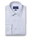 White & Blue Micro Dobby Dot Dress Shirt