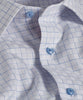 White & Blue Herringbone Check Dress Shirt