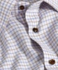 Blue and Brown Textured Check Dress Shirt