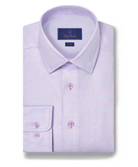 Berry Textured Twill Dress Shirt