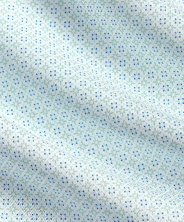 White and Pistachio Geo Print Shirt