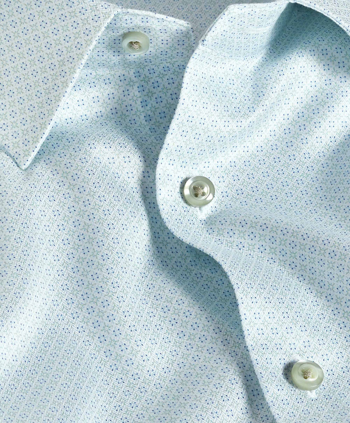 White and Pistachio Geo Print Shirt