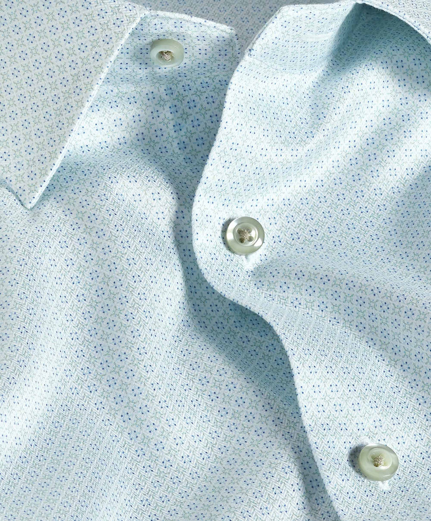 White and Pistachio Geo Print Shirt