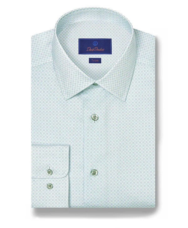 White and Pistachio Geo Print Shirt
