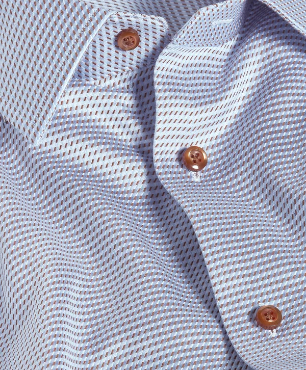 Sky & Chocolate Textured Twill Dress Shirt