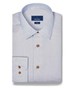 Sky & Chocolate Textured Twill Dress Shirt
