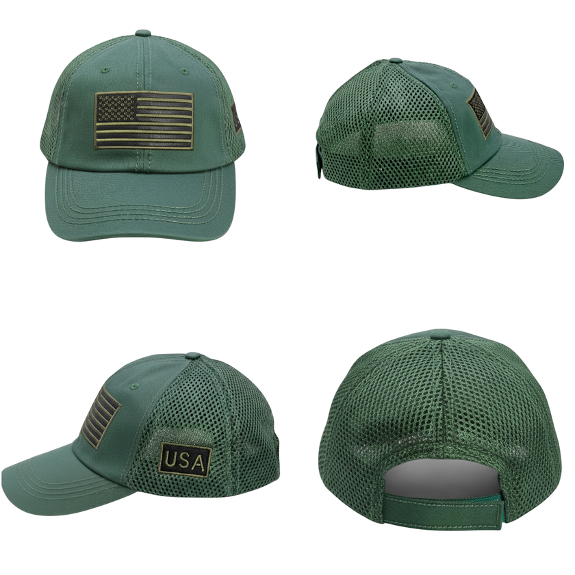 USA Tactical Trucker Cap – Double Mesh Back American Flag Hat (Online Only)