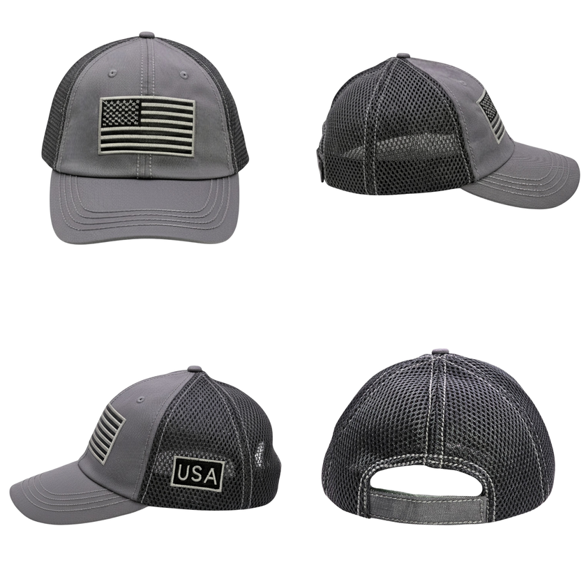 USA Tactical Trucker Cap – Double Mesh Back American Flag Hat (Online Only)