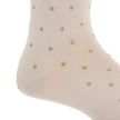 TAN WITH TAUPE DOT COTTON SOCK LINKED TOE MID-CALF