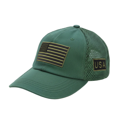 USA Tactical Trucker Cap – Double Mesh Back American Flag Hat (Online Only)