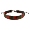 Men's Bracelet - Leather wrap bracelet with pull closure