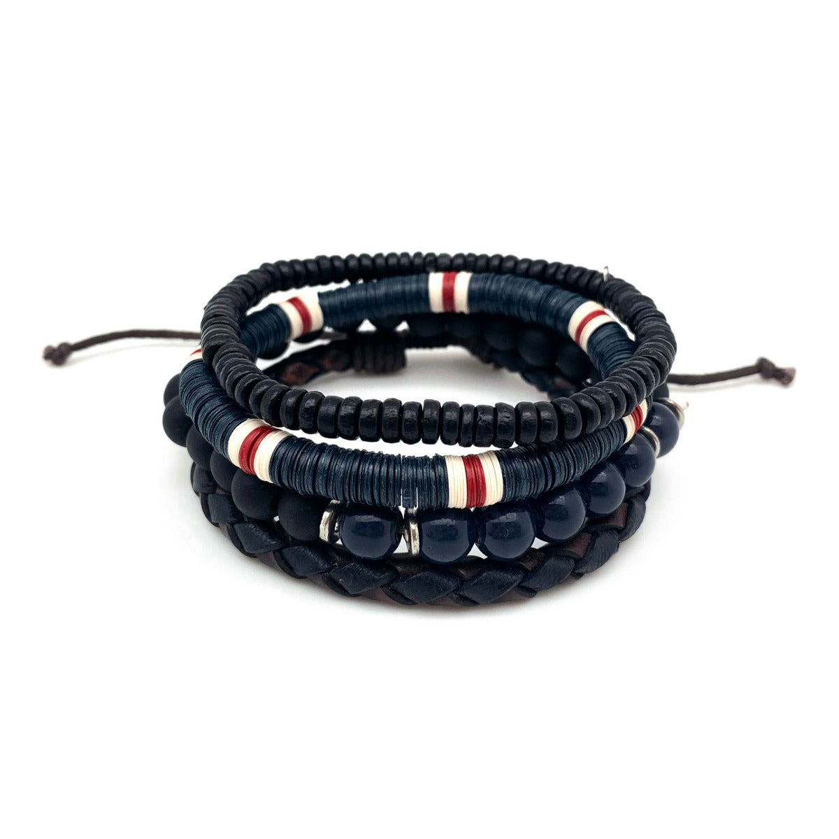 Men's Bracelet - 4 part navy and black