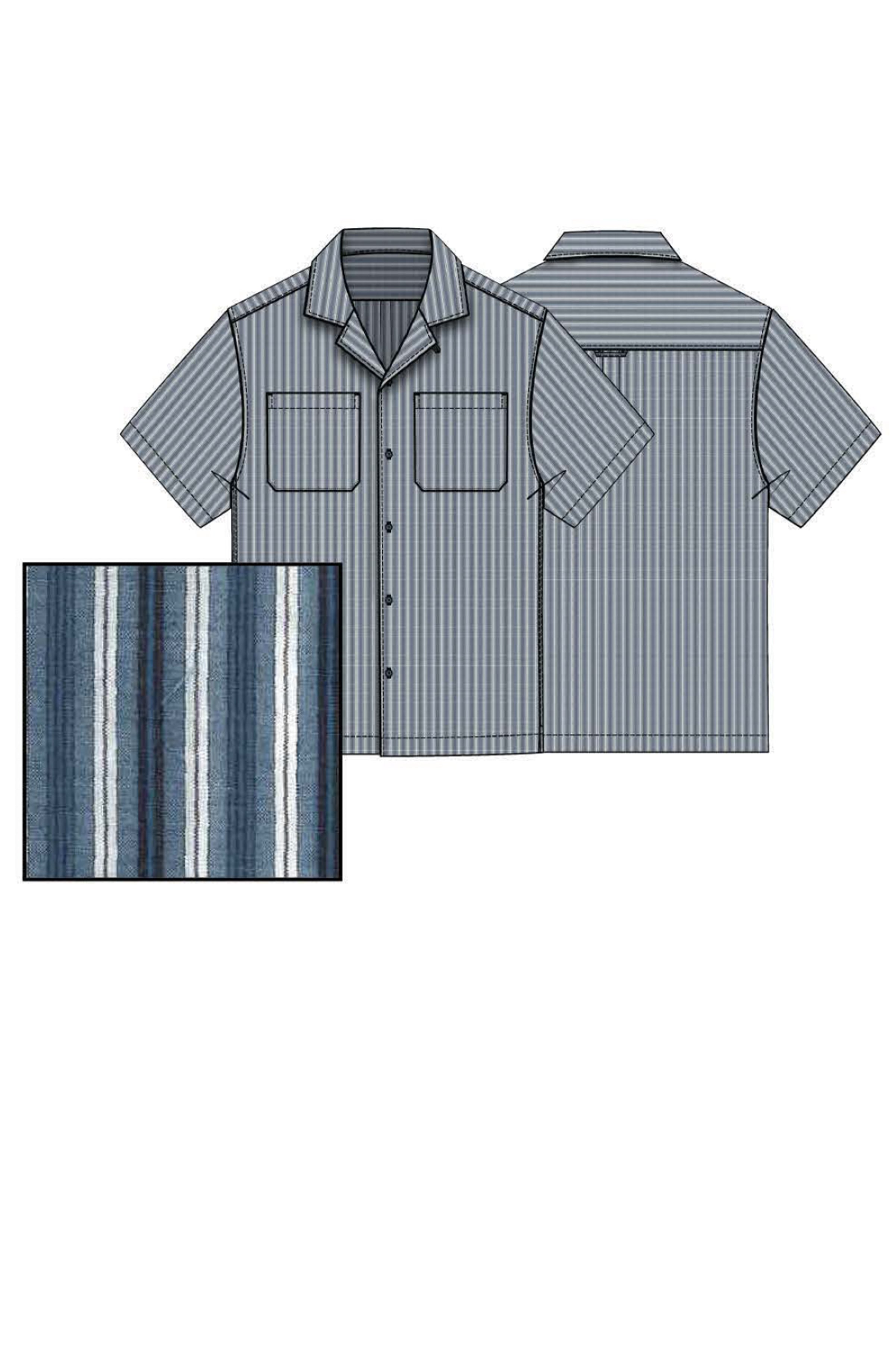 Short Sleeve Camp Shirt Blue Multi
