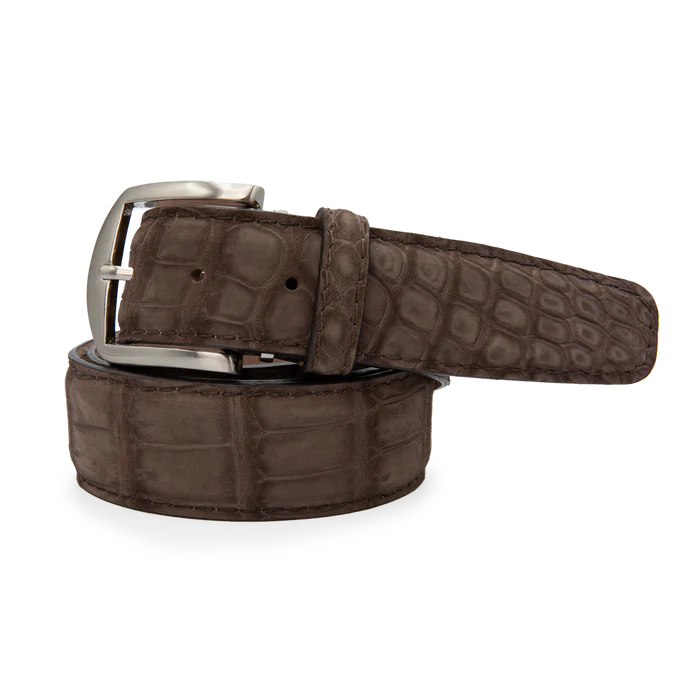 Buffed American Alligator - Brown Belt