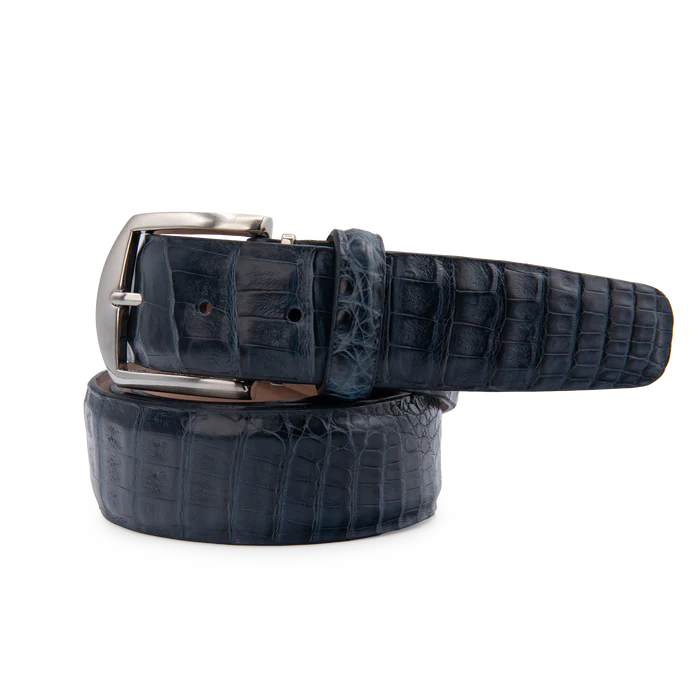 Caiman Crocodile - Navy Blue Belt