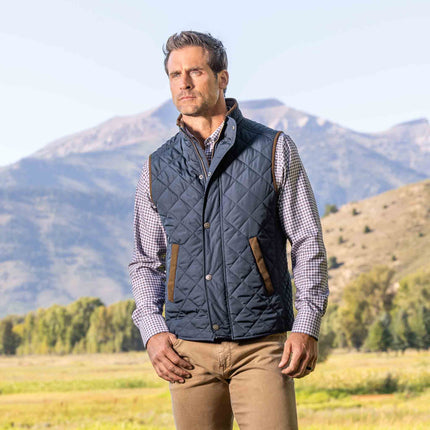 Greenville Diamond Quilted Nylon Vest - Navy