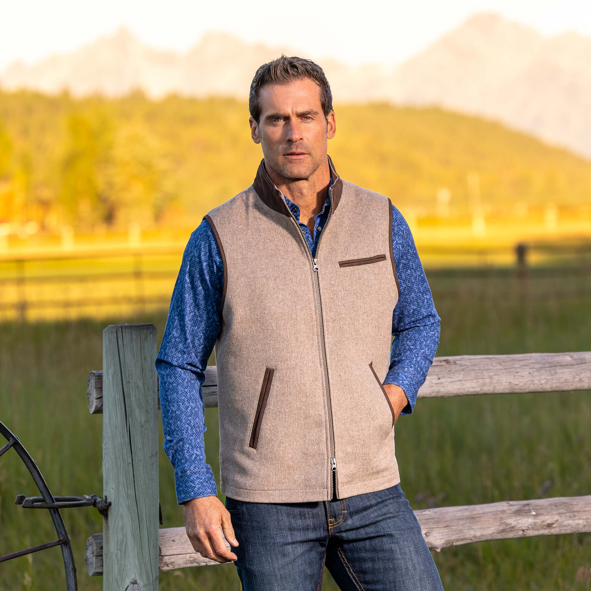 McKinney Wool Blend Vest - Oatmeal