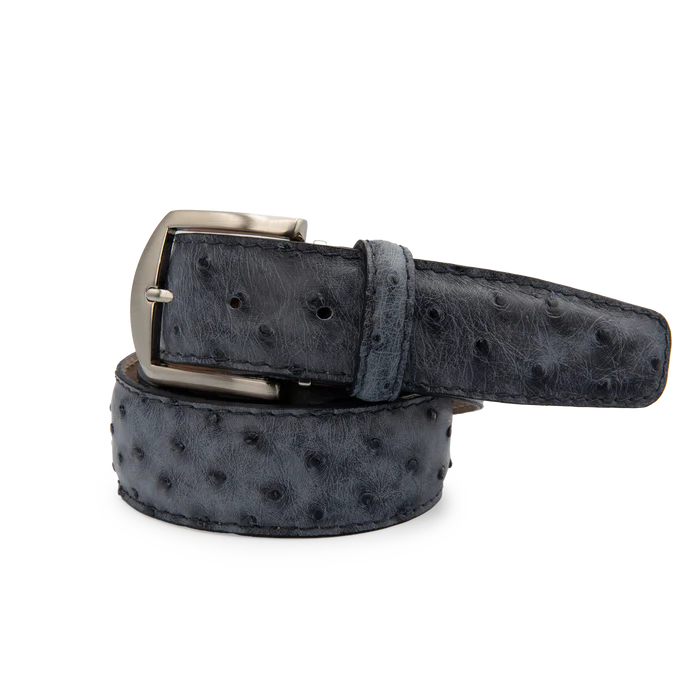 Genuine Ostrich - Denim Belt