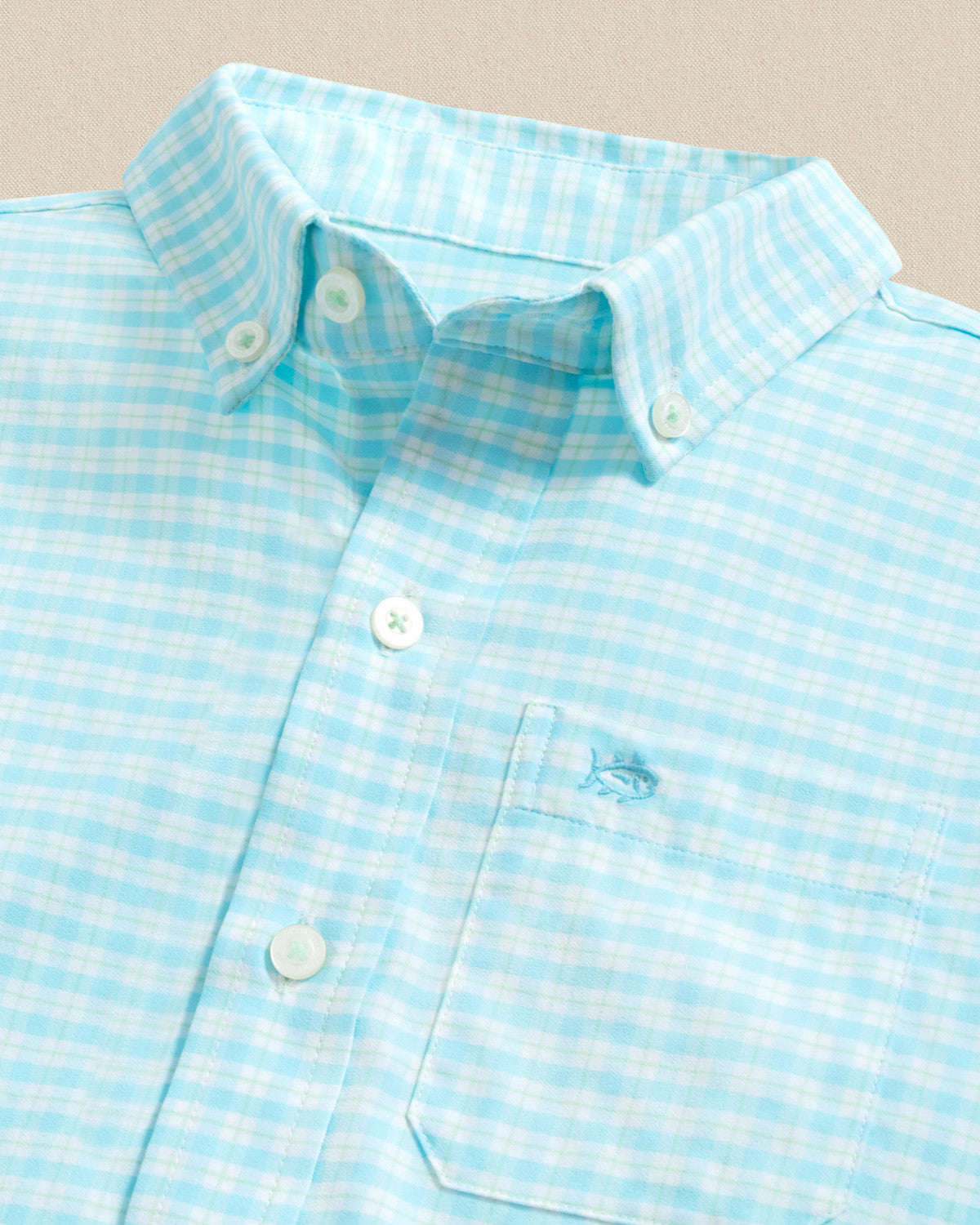 Boys Coastal Breeze Precheck Plaid Sportshirt
