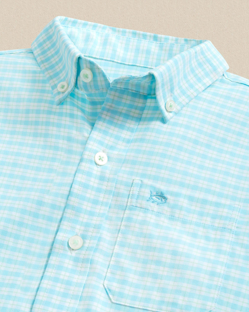 Boys Coastal Breeze Precheck Plaid Sportshirt